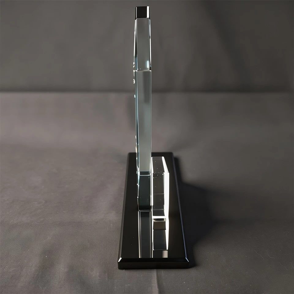 Building Photo Etched Crystal Desk Trophy high quality