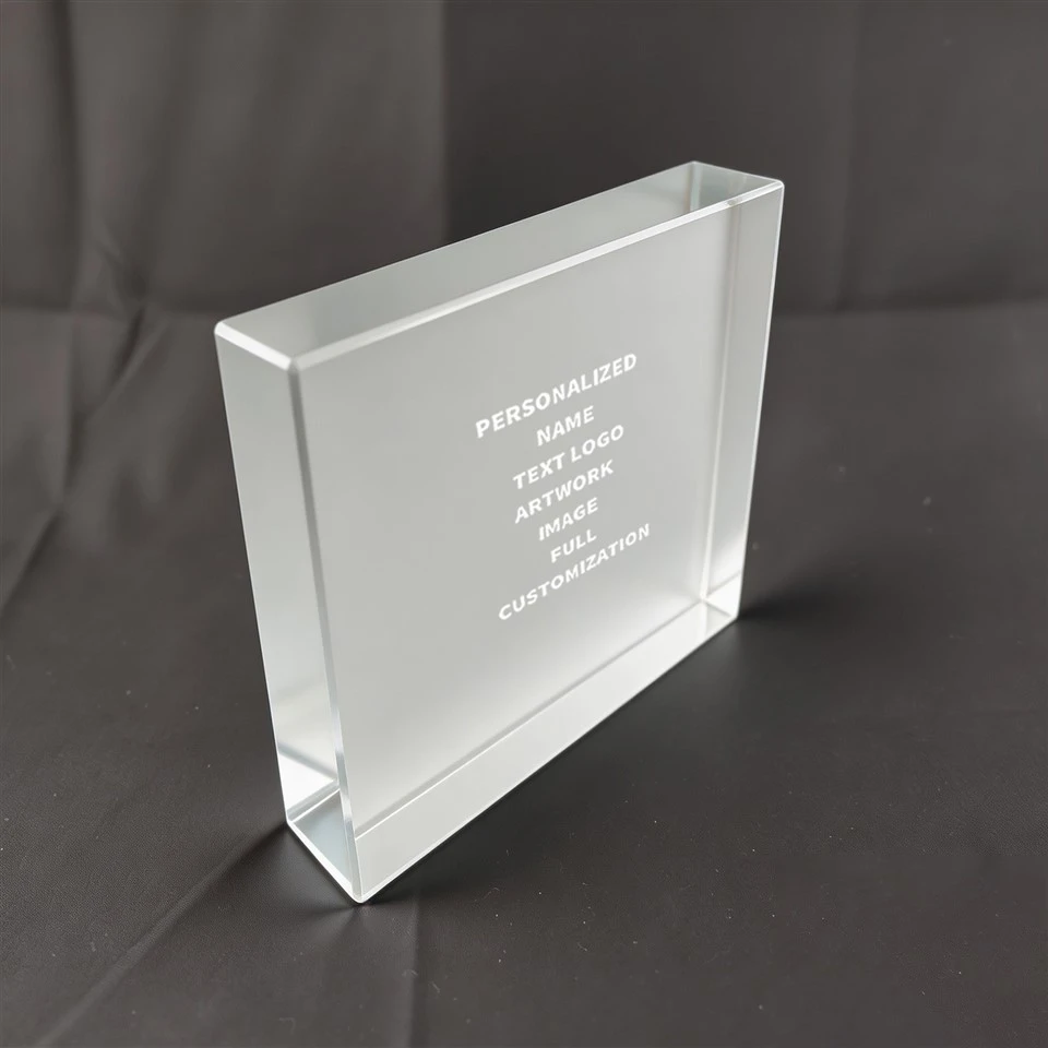 Clear Rectangle Desktop Crystal Plaque factory