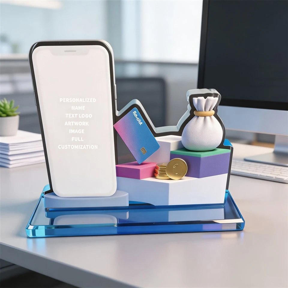 Finance Crystal Phone Stand Award