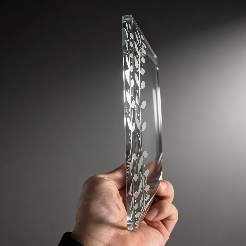 Laurel Pattern Crystal Personalized Desk Award factory