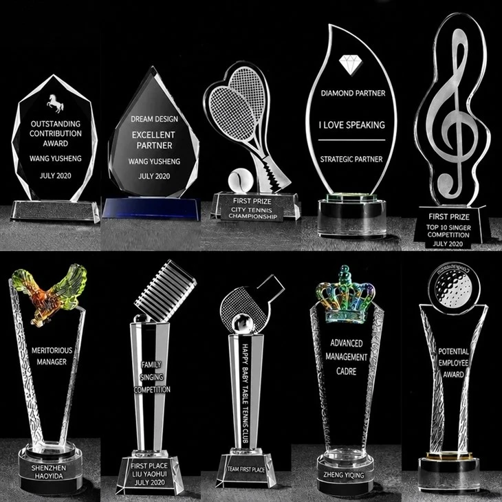 Customizable Competition Award Crystal Trophy