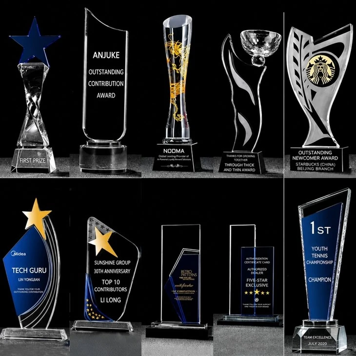 Customizable Competition Award Crystal Trophy