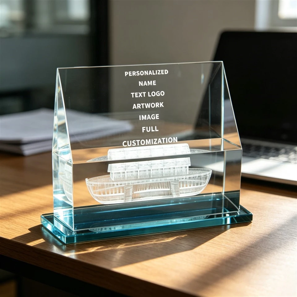 Personalizirani 3D laserski gravirani kristalni ukras