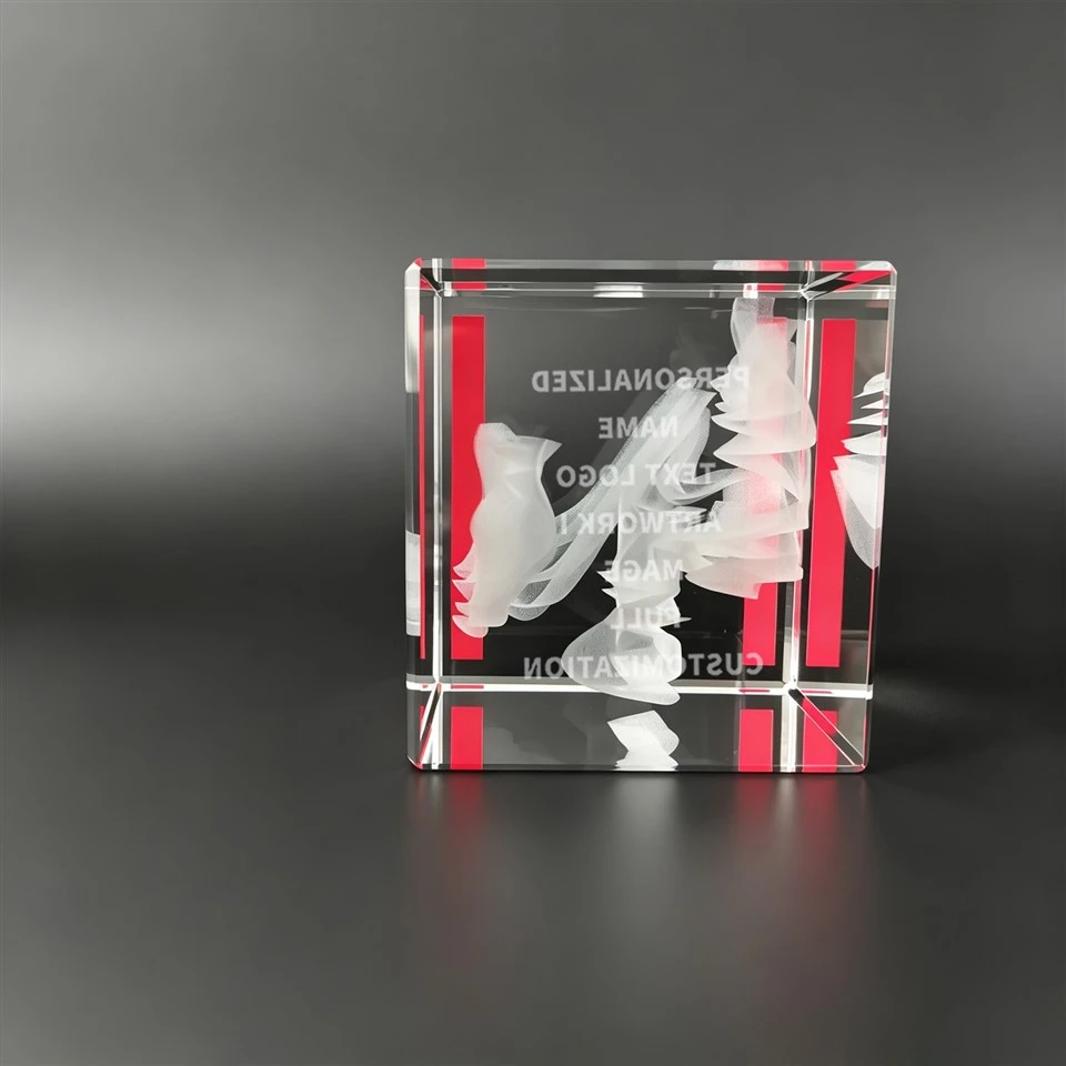 Red Trim Cube 3D Wing Crystal Block high quality